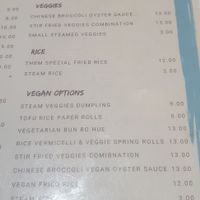Vegan options at Thèm in Docklands