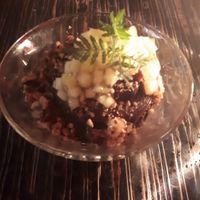Decadent vegan chocolate mousse at Boom + Batten in Victoria