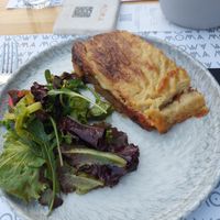 Vegan moussaka at Moma in Athens