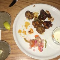 Almost finished Buffalo Cauliflower wings  at Watercourse Foods in Denver