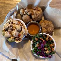 Cauliflower chicken  at Watercourse Foods in Denver