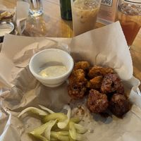Half BBQ / half Buffalo cauliflower (happy hour portion)   at Watercourse Foods in Denver