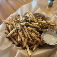 Truffle fries (happy hour!)   at Watercourse Foods in Denver