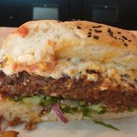 Classic Burger -- so satisfying, and you can add extras like Daiya shreds, fried onion, etc.  Filling and delicious! at Watercourse Foods in Denver