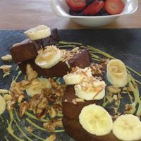 Bread pudding french toast at Watercourse Foods in Denver