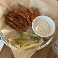 Seitan wings with ranch dressing  at Watercourse Foods in Denver