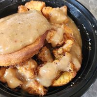 "Chicken" biscuit at Watercourse Foods in Denver