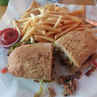 Sub with fries at Watercourse Foods in Denver
