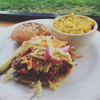 BBQ pulled jackfruit sandwich  at Watercourse Foods in Denver