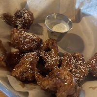 Orange teriyaki cauliflower “wings"  at Watercourse Foods in Denver