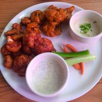 cauliflower wings!!  at Watercourse Foods in Denver