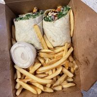 Blackened tofu ceasar wrap, didn’t really care for it. Ratio of tofu to lettuce is way off    at Watercourse Foods in Denver