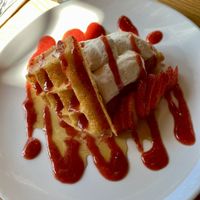 Strawberry wafflees  at Watercourse Foods in Denver