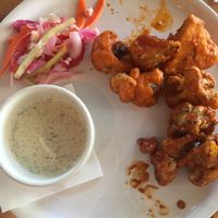 Buffalo & BBQ cauliflower bites at Watercourse Foods in Denver