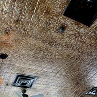 Cool tin ceiling   at Watercourse Foods in Denver