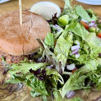 Sandwich + house salad w Caesar dressing  at Watercourse Foods in Denver