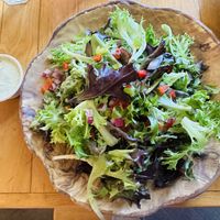 Side salad with green goddess dressing it was really big for a side – the dressing was great  at Watercourse Foods in Denver