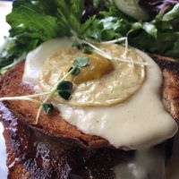 Vegan croque madame  at Watercourse Foods in Denver
