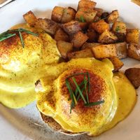 Vegan eggs Benedict! at Watercourse Foods in Denver