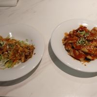 Vegan gyoza's and vegan fried 'chicken' at Green Tea Dim Sum Bar in Amsterdam