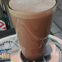 Chai latte with soy milk at Café am Donautor in Kelheim