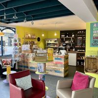 Counter and seating   at Art & Soul Cafe in St Neots