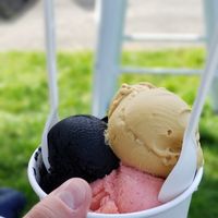 Flight of black licorice,  salted caramel and blood orange sorbet at Vashti Rose in Port Moody