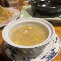 No chicken and sweet corn soup (without egg)  at Michael Wan's Mandarin in Blackpool