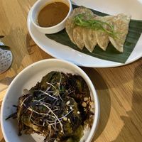 Brussel sprouts and edamame dumplings  at Sow Plated in Upper Arlington