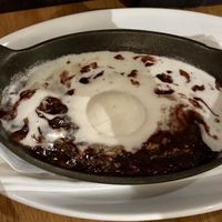 Goji berry cobbler- a bit of a fail. This is how it pretty much came out.  Heavy on the berries and sweet like syrup. Low on the almond crumble   at Sow Plated in Upper Arlington