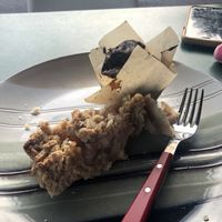 Seasonal pear pie and GF chocolate muffin at Eden's Cafe in Athens