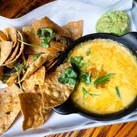 Vegan chips and queso   at Fowl and Fodder in Toledo