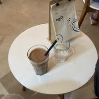 Wake me up smoothie with banana, cacao, coffee, peanut butter, oat milk  at Melt Cafe in Zagreb