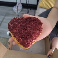 red velvet heart at bloomer's in Toronto