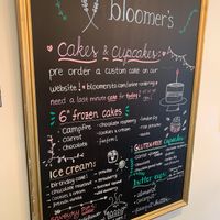 Menu at bloomer's in Toronto