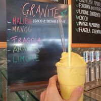 Mango granita at Delizie Bolognesi in Bologna