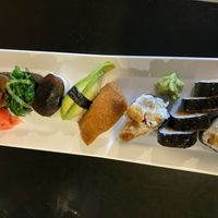 Veggie Lunch combo plate comes with soup and salad, vegan at Tokyo Japanese in Rochester