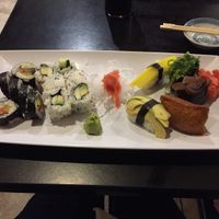 The dinner sushi plate is bigger than the lunch plate at Tokyo Japanese in Rochester