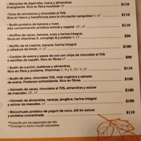 Some of the menu at B-fresh in Buenos Aires