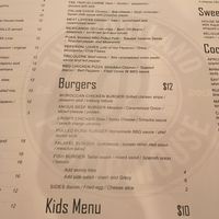 Menu August 19 at The Portland Public House in Auckland