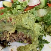 Aloha burger, Sub veg patty, no chipotle, no cheese & no bun. Garden salad raspberry vinaigrette dressing.  at Red Herring Pub in St Andrews