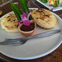 Banana pancakes with chocolate at Two Sister  in Koh Samui