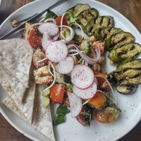 Zatar chickpea and eggplant 😋 at Two Sister  in Koh Samui