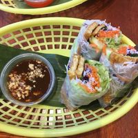 Fresh spring rolls with tempeh (lenterollen) at MeMe Vietnamese Food in Rotterdam