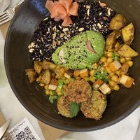 Spicy green curry with added falafel   at Avokado Bar in Istanbul