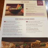 Menu at Toby Carvery in Coventry
