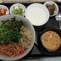 Bean paste tofu stew Bibimbap at Loving Hut - Yonsei University in Seoul