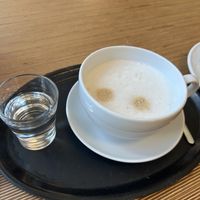 cappuccino w oat milkk  at denn's Biomarkt in Linz