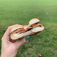 Vegan Salmon Bagel at Black Rabbit in Edinburgh