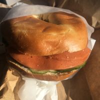 Salmon bagel  at Black Rabbit in Edinburgh
